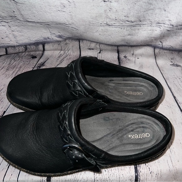Aetrex Libby Braided Clogs in Black Leather Size 7.5 - Picture 4 of 9